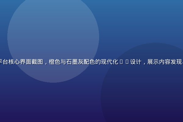 luluca平台核心界面截图，橙色与石墨灰配色的现代化UI设计，展示内容发现与社区互动模块